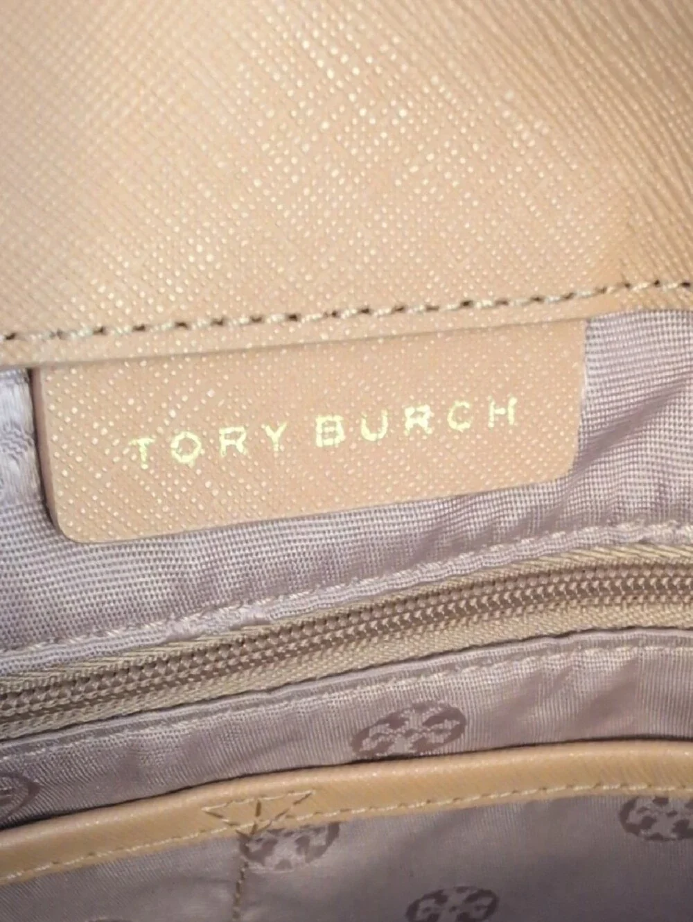 Tory Burch Camel Tan York Saffiano Cognac Leather Tote Shoulder Bag    M412
